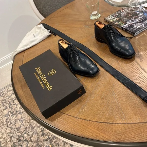 Allen Edmonds Navy Blue Cornwallis Oxfords with matching Leather Belt Allen Edmonds Navy Blue Cornwallis Oxfords with matching  main image 2
